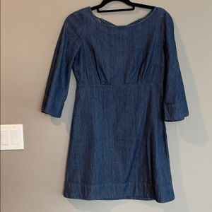Bell sleeve denim dress